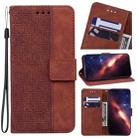 For Samsung Galaxy M53 5G Geometric Embossed Leather Phone Case(Brown) - 1