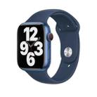 Silicone Watch Band For Apple Watch Ultra 49mm&Watch Ultra 2 49mm / Series 9&8&7 45mm / SE 3&SE 2&6&SE&5&4 44mm / 3&2&1 42mm(Abyss Blue) - 1