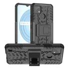 For OPPO Realme C21Y Tire Texture TPU + PC Phone Case with Holder(Black) - 1