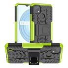 For OPPO Realme C21Y Tire Texture TPU + PC Phone Case with Holder(Green) - 1