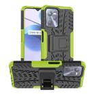 For OPPO Realme C35 Tire Texture TPU + PC Phone Case with Holder(Green) - 1