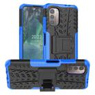 For Nokia G21 4G Tire Texture TPU + PC Phone Case with Holder(Blue) - 1