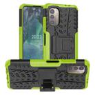For Nokia G21 4G Tire Texture TPU + PC Phone Case with Holder(Green) - 1