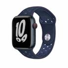 Sport Silicone Watch Band For Apple Watch Series 8&7 41mm / SE 2&6&SE&5&4 40mm / 3&2&1 38mm(Midnight Navy/Mystic Navy) - 1