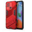 For Xiaomi Redmi 10C 4G Punk Armor PC + TPU Phone Case with Holder(Red) - 1