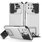 For Infinix Smart 6 Stereoscopic Holder Sliding Camshield Phone Case(White) - 1