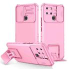 For Infinix Smart 6 Stereoscopic Holder Sliding Camshield Phone Case(Pink) - 1