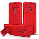 For Infinix Smart 6 Stereoscopic Holder Sliding Camshield Phone Case(Red) - 1