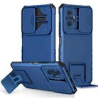 For Xiaomi Redmi Note 10 Pro 4G Stereoscopic Holder Sliding Camshield Phone Case(Blue) - 1