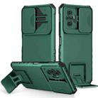 For Xiaomi Redmi Note 10 Pro 4G Stereoscopic Holder Sliding Camshield Phone Case(Green) - 1