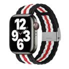 Nylon Braid Watch Band For Apple Watch Series 8&7 41mm / SE 2&6&SE&5&4 40mm / 3&2&1 38mm(Black White Red) - 1