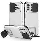 For Motorola Moto G Stylus 2021 Stereoscopic Holder Sliding Camshield Phone Case(White) - 1