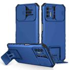 For Motorola Moto G Stylus 2021 Stereoscopic Holder Sliding Camshield Phone Case(Blue) - 1