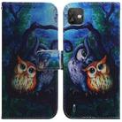 For Wiko Y82 Coloured Drawing Leather Phone Case(Oil Painting Owl) - 1