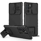 For Samsung Galaxy Note20 Ultra Stereoscopic Holder Sliding Camshield Phone Case(Black) - 1