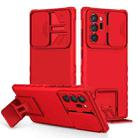 For Samsung Galaxy Note20 Ultra Stereoscopic Holder Sliding Camshield Phone Case(Red) - 1