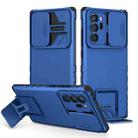 For Samsung Galaxy Note20 Ultra Stereoscopic Holder Sliding Camshield Phone Case(Blue) - 1