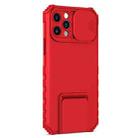 Stereoscopic Holder Sliding Camshield Phone Case For iPhone 13 Pro(Red) - 2