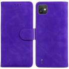 For Wiko Y82 Skin Feel Pure Color Flip Leather Phone Case(Purple) - 1