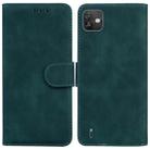 For Wiko Y82 Skin Feel Pure Color Flip Leather Phone Case(Green) - 1
