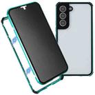 For Samsung Galaxy S22 5G Anti-peeping Magnetic Double-sided Tempered Glass Phone Case(Green) - 1