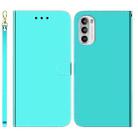 For Motorola Moto G52 Imitated Mirror Surface Horizontal Flip Leather Phone Case(Mint Green) - 1