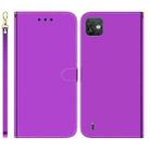 For Wiko Y82 Imitated Mirror Surface Horizontal Flip Leather Phone Case(Purple) - 1