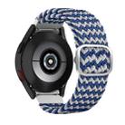 For Samsung Galaxy Watch4 40mm / 44mm Adjustable Woven Watch Band(Wave Pattern Blue White) - 1