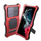 For Samsung Galaxy S22 Ultra 5G Metal + Silicone Sliding Camshield Holder Phone Case(Red) - 1