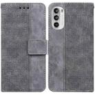 For Motorola Moto G52 Geometric Embossed Leather Phone Case(Grey) - 1