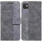 For Wiko Y82 Geometric Embossed Leather Phone Case(Grey) - 1