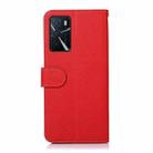 For OPPO A16 / A54s / A16s KHAZNEH Litchi Texture Leather RFID Phone Case(Red) - 3