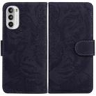 For Motorola Moto G52 Tiger Embossing Pattern Horizontal Flip Leather Phone Case(Black) - 1