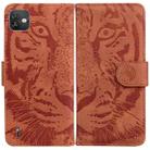 For Wiko Y82 Tiger Embossing Pattern Horizontal Flip Leather Phone Case(Brown) - 1