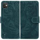 For Wiko Y82 Tiger Embossing Pattern Horizontal Flip Leather Phone Case(Green) - 1