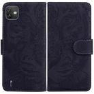 For Wiko Y82 Tiger Embossing Pattern Horizontal Flip Leather Phone Case(Black) - 1