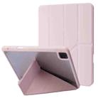 For iPad Air 13 2024 / iPad Pro 12.9 2022 / 2021 / 2020 / 2018 Deformation Transparent Acrylic Leather Tablet Case(Pink) - 1