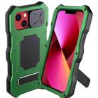 For iPhone 13 Metal + Silicone Sliding Camshield Holder Phone Case(Green) - 1