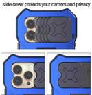 For iPhone 13 Pro Metal + Silicone Sliding Camshield Holder Phone Case (Blue) - 5