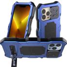 For iPhone 13 Pro Max Metal + Silicone Sliding Camshield Holder Phone Case (Blue) - 1