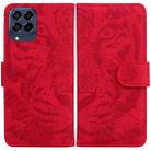 For Samsung Galaxy M33 5G 165.4mm Tiger Embossed Leather Phone Case(Red) - 1