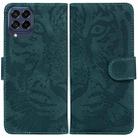 For Samsung Galaxy M33 5G 165.4mm Tiger Embossed Leather Phone Case(Green) - 1