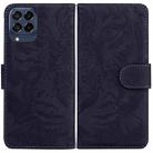 For Samsung Galaxy M53 5G Tiger Embossed Leather Phone Case(Black) - 1