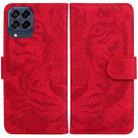 For Samsung Galaxy M53 5G Tiger Embossed Leather Phone Case(Red) - 1