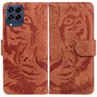 For Samsung Galaxy M53 5G Tiger Embossed Leather Phone Case(Brown) - 1