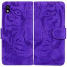 For Sony Xperia Ace III Tiger Embossed Leather Phone Case(Purple) - 1