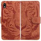 For Sony Xperia Ace III Tiger Embossed Leather Phone Case(Brown) - 1