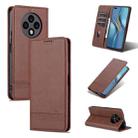 For U-Magic Enjoy 50 Plus AZNS Magnetic Calf Texture Horizontal Flip Leather Phone Case(Dark Brown) - 1