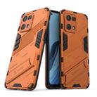 For OPPO Reno7 4G Punk Armor 2 in 1 PC + TPU Shockproof Phone Case with Invisible Holder(Orange) - 1