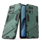 For OPPO Reno7 4G Punk Armor 2 in 1 PC + TPU Shockproof Phone Case with Invisible Holder(Green) - 1